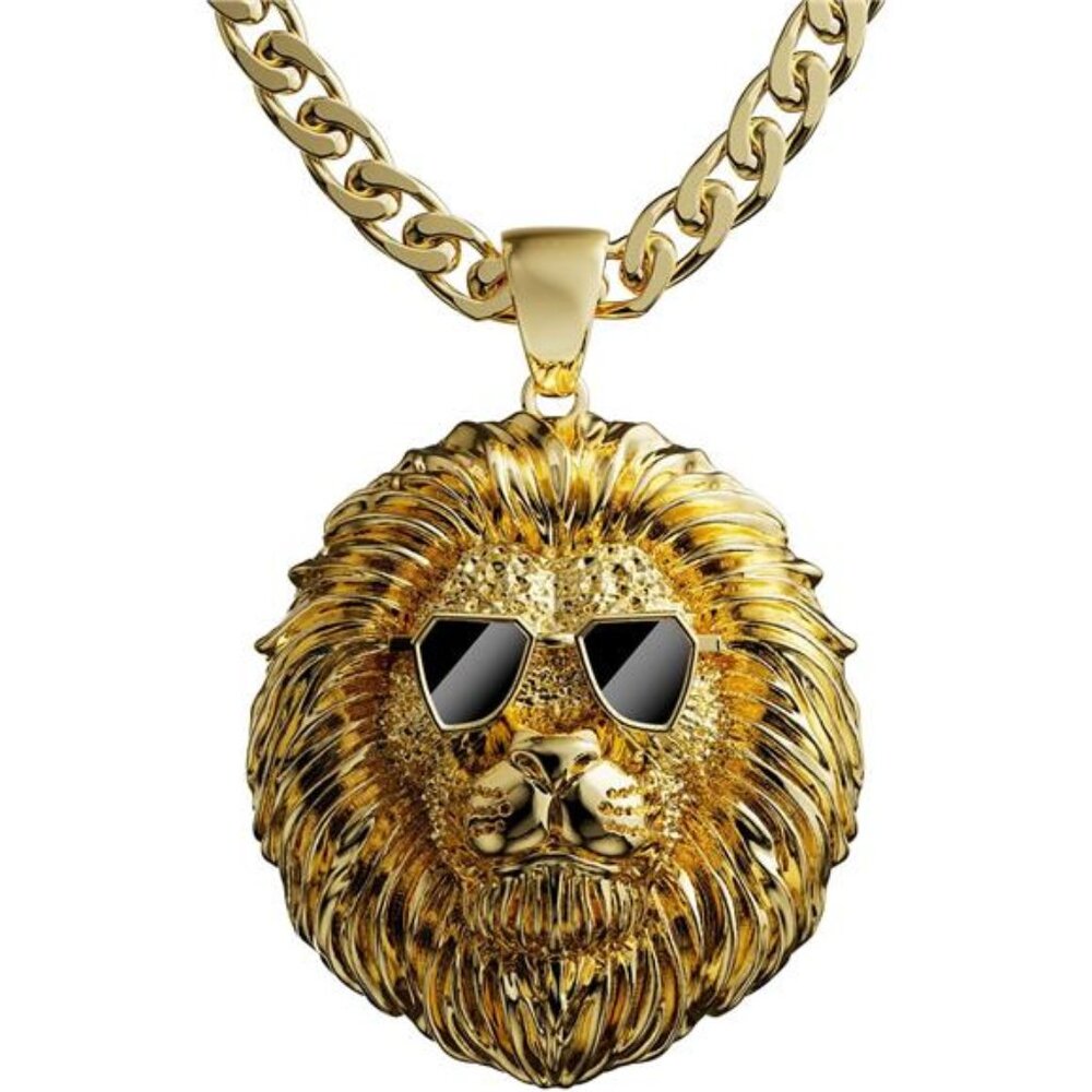 NEW Luxury Mens Fashion Lion Necklace